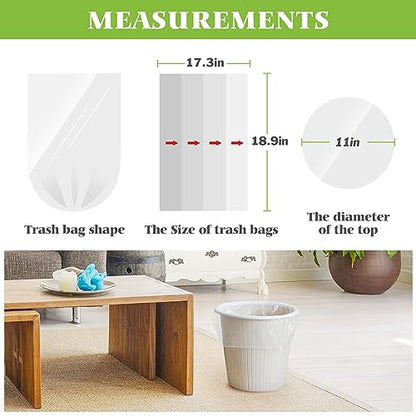 Teivio 3 Gallon 150 Counts Small Trash Bags Garbage Bags, Bathroom Trash Can Bin Liners, Small Plastic Bags for Home Office Kitchen Kitchen, Clear - size: 1 Count (Pack of 150)