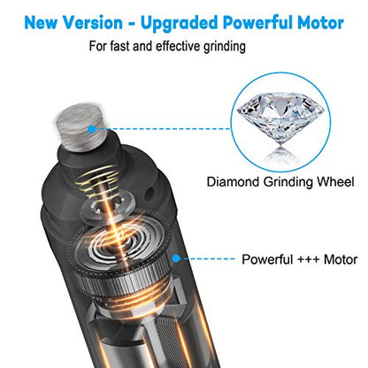 Casfuy Dog Nail Grinder with 2 LED Light - New Version 2-Speed Powerful Electric Pet Nail Trimmer Professional Quiet Painless Paws Grooming & Smoothing for Small Medium Large Dogs and Cats (Grey) - color: C-Grey