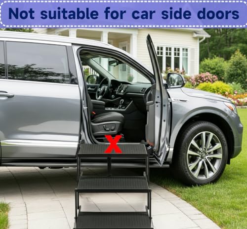Dog Steps for Car and Truck,25.6" H Foldable Dog Stairs for Large Dogs, Lightweight Pet Stairs Supports Up to 350 lbs, 5 Steps