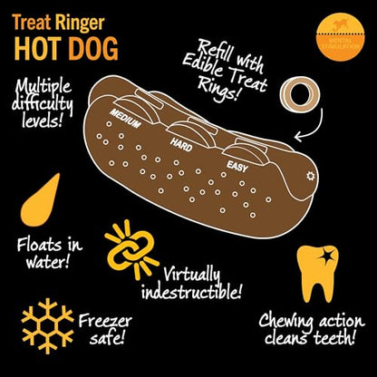 Starmark Treat Ringer Hot Dog Toy for Small Dogs - color: Brown, size: Small
