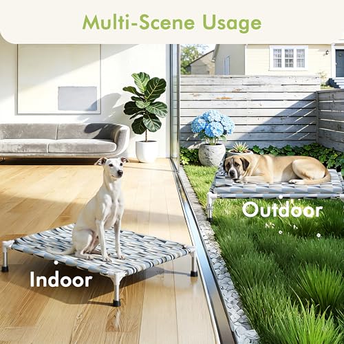 Orthopedic Dog Bed for Medium Dogs - Elevated Dog Couch with Bolster and Cushion, Raised Pet Couch Bed with Removable Washable Cover - size: Medium