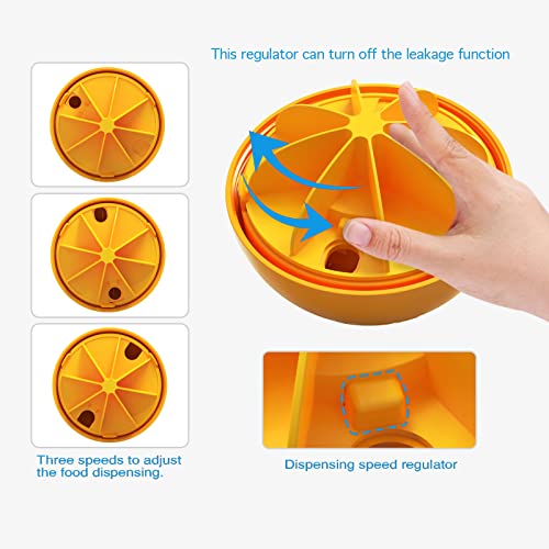 Dog Treat Ball, Interactive Squeaky Mental Stimulation Toys, Slow Feeder Puzzle Toys for Medium/Large Dog Breeds - color: orange