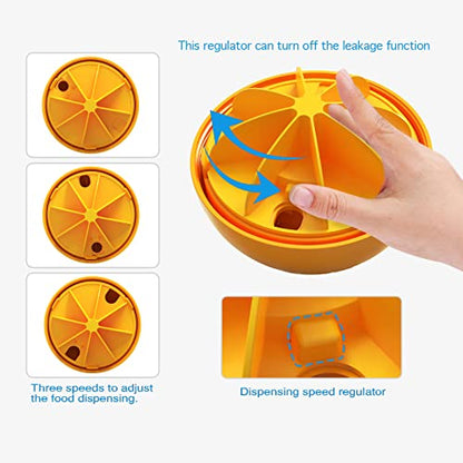 Dog Treat Ball, Interactive Squeaky Mental Stimulation Toys, Slow Feeder Puzzle Toys for Medium/Large Dog Breeds - color: orange