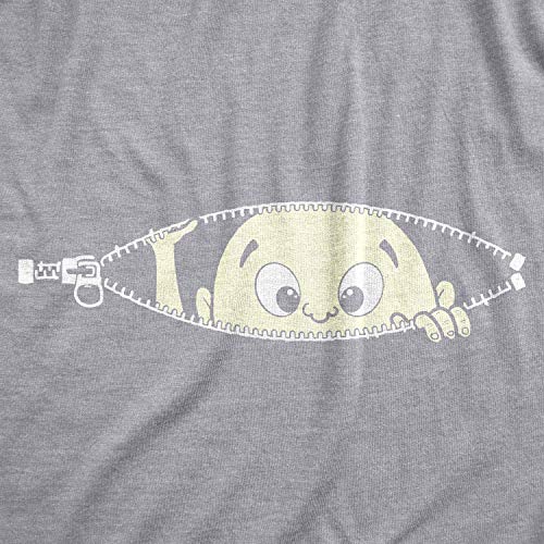 Maternity Baby Peeking T Shirt Funny Pregnancy Tee for Expecting Mothers - color: Dark Heather Grey, size: Medium