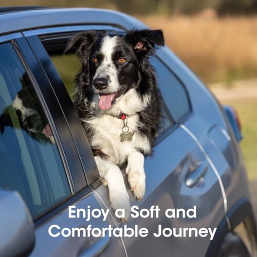 Dog Car Seat Cover for Back Seat, 100% Waterproof Heavy Duty Pet Seat Cover Hammock with Side Flaps, Nonslip Scratchproof Car Seat Protector for Cars and SUVs (Black)