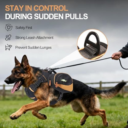 Dog Backpack Suitable for Medium to Large Dogs, Adjustable Lightweight Pet Harness, Built-in Poop Bag Dispenser, Waterproof and Safe, Suitable for Hiking, Puppy Training, Or Daily Walks, L