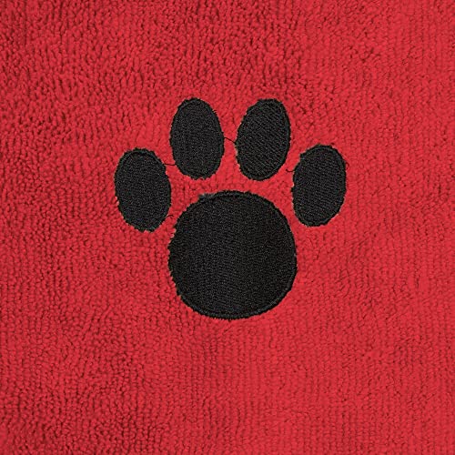 Bone Dry Pet Grooming Towel Collection Embroidered Absorbent Microfiber Drying Set, 15x30, Red, 3 Count - color: Red, size: 15x30"