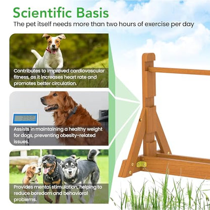 SuniBoxi Dog Agility Set, Wooden Dog Agility Jumps & Dog Hurdles,Dog Agility Equipment, Dog Agility Course,Dog Agility Course Backyard Set,Obstacle Course for Dogs,Dog Hurdles Training Equipment