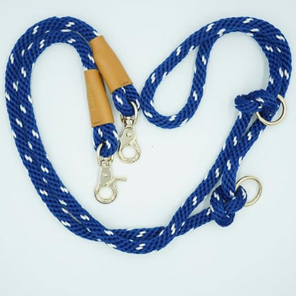 7FT Hands Free Dog Leash, Waist Dog Leash for Walking Running - color: Navy blue/ white