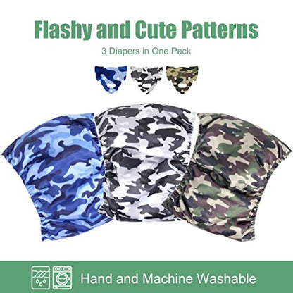 wegreeco Washable Male Dog Diapers (Pack of 3) - Washable Male Dog Belly Wrap (Camo, XS) - color: Camo, size: X-Small (Pack of 3)