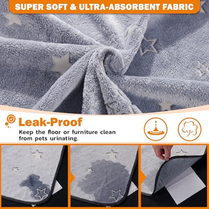 LOOBANI Washable Pee Pads for Dogs, Reusable Pee Pads for Dog Puppy Training Mat Non Slip Whelping Mat for Dog Playpen, Crate, Car, Grey 2 Pack 18 x 24 in - size: 18x24 in(2 Pack)