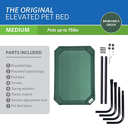 Coolaroo The Original Cooling Elevated Pet Bed, Medium, Brunswick Green - color: Brunswick Green, style: Medium Dog Bed