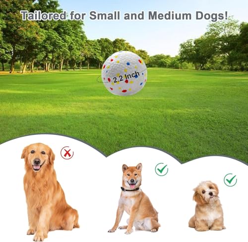 MEKAPLE Dog Toy Balls, 2.2 Inch Mini Durable Rubber Chewing Ball, Lightweight Interactive Fetch Ball for Small & Medium Dogs, Teeth Cleaning & Stress Relief Pet Toy 6 Pack - color: Multi Color Ball