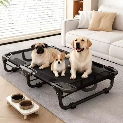 Elevated Dog beds Suitable for Small and Large Pets-Portable Folding Dog beds, with Breathable Cooling nets, Indoor and Outdoor cat hammocks in Summer and Outdoor Elevated Dog beds.