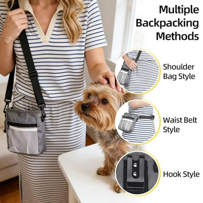 Dog Training Place Board with Non-Skid Surface, Portable Dog Agility Platform, Includes Snack Waist Bag and Scoop, Puppy Training Equipment for Small Medium Dogs 17.3"x13.4"x3.8" (Gray)