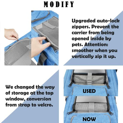 GAPZER Pet Carrier for Large and Medium Cats, Soft-Sided Pet Carrier for Big Medium Cats and Puppy, Dog Carriers Cat Carriers Pet Privacy Protection Travel Carriers - color: Blue