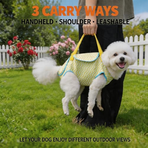 Adjustable Dog Carrier Sling, Soft Wearable Backpack for Walking Hiking Camping, Legs Out Design for Puppy Kitten Cats, Front Clip Harness, Small Medium Large Dog Carrier(M) - size: Medium