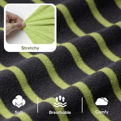KYEESE 2Pack Dog Sweater, Soft Pet Sweatshirt Stretchy Pullover Dog Sweater for Small Dogs Boy Girl, Lightweight Fleece Pet Shirt Clothes with Sleeves, S - color: 04# 2Pack(Green+Stripe), size: Small (4-8lbs)