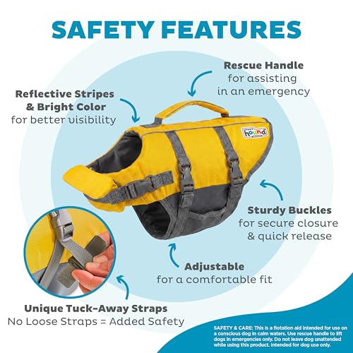 Outward Hound Granby Splash Yellow Dog Life Jacket, Small - color: Yellow, size: Small (Chest Girth: 16"-20")