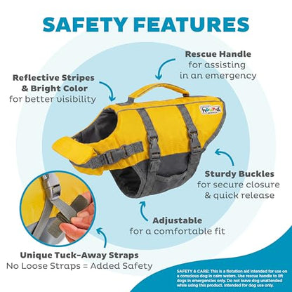 Outward Hound Granby Splash Yellow Dog Life Jacket, Small - color: Yellow, size: Small (Chest Girth: 16"-20")