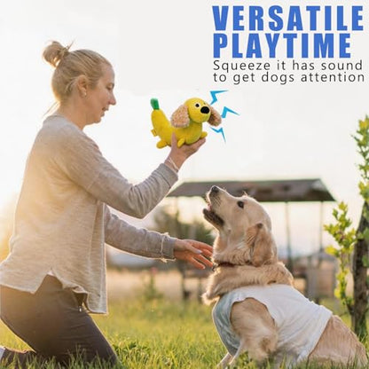 Banana Dog Puzzle Toys - Enrichment Squeaky Crinkle Snuffle Treat Dispensing Smart Dog Toys for Boredom and Stimulating, Durable Plush Dog Chew Toys for Large Medium Small Puppy Teething - color: Banana Dog