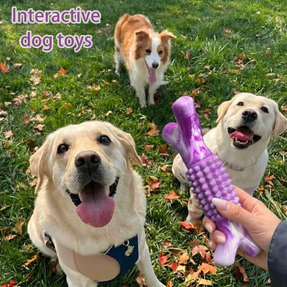 Dog Chew Toys for Aggressive Chewers, Rubber Branch Bone & Durable Nylon Dog Bones with Beef Flavor, Indestructible Dog Toys for Medium Large Dogs - color: 01-Purple