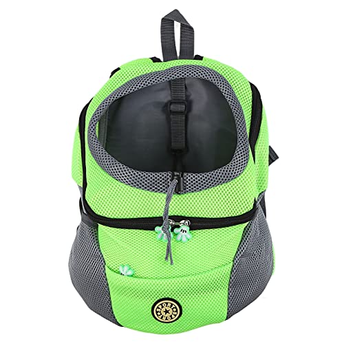 Pet Knapsack, Dog Backpack Carrier with Ventilation Window, Spacious Oxford Cloth Pet Carrying Bag with Safety Belt and Cushion for Small Dogs, Adjustable Shoulder Straps (Green) - color: Green, size: S