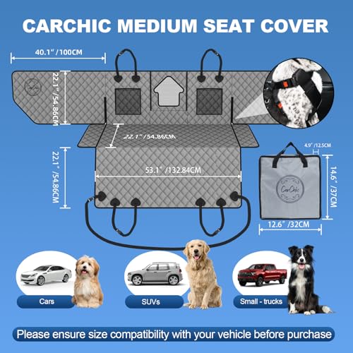 Dog Car Seat Cover for Back Seat - Waterproof Pet Hammock with Embedded Insert Door Protectors, 600D Oxford Scratch-Proof,Belt Opening,Machine Washable for Cars, SUVs,Small - Trucks - size: Medium for Cars / SUVs / Small-size Trucks