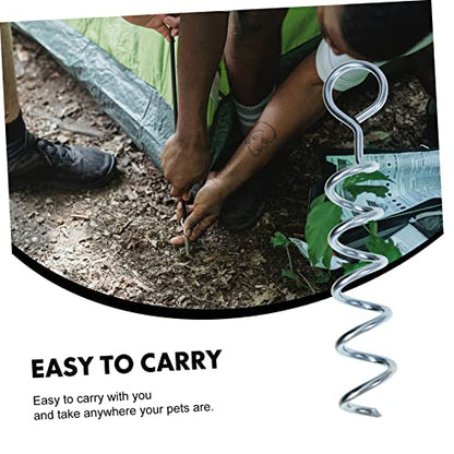 1set Portable Dog Stakes Spiral Ground Anchors for Tents Trampolines Wear-Resistant Easy to Use Anchors Strap for Outdoor Camping Dog Tie-Outs