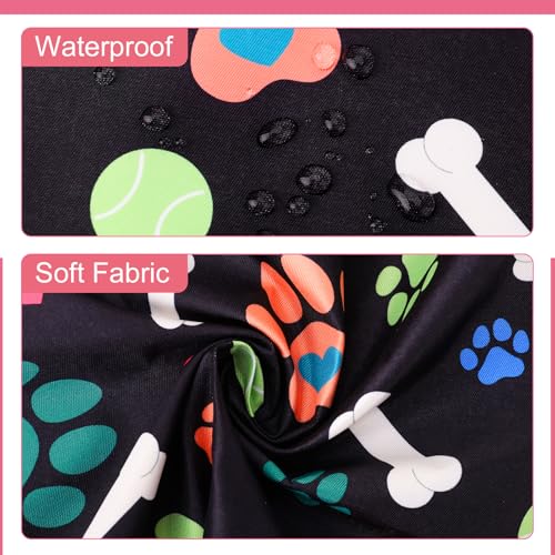 Dog Grooming Waterproof Apron with 2 Pockets, Cute Animals Puppy Dog Pets Apron - style: Heart-shaped Dog Paws and Ball
