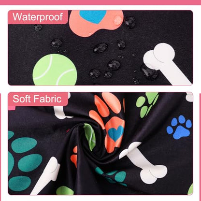 Dog Grooming Waterproof Apron with 2 Pockets, Cute Animals Puppy Dog Pets Apron - style: Heart-shaped Dog Paws and Ball