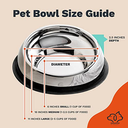 Enhanced Pet Bowl – Slanted Stainless Steel Dog Bowl for Breeds Like Bulldogs, Pugs – Raised Back, No-Spill, Reduces Gas & Mess – Medium Size, Non-Slip, Food-Grade - Does Not Ship from China - size: Medium