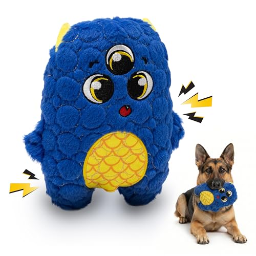 Bite Force - Durable & Strong Dog Toy Blue Furocious Frank Monster with Squeaker, Kevlar-Reinforced Seams for Aggressive chewers. - color: Medium - Furocious Frank