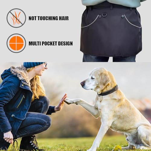 Dog Trainer Apron with Multi Pockets and Waist Strap Adjustable Dog Training Pant Waterproof Dog Training Shorts Dog Handler Clothing for Outdoor Training Activities Black L - color: Black-L