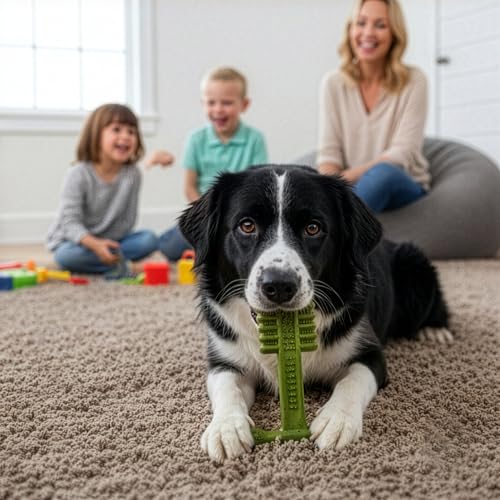 SPOT Bam-Bones Plus Toothbrush Dog Chew Toy for Medium Dogs 30-60 lbs, Bamboo & Nylon Dental Chew with Mint & Baking Soda, T-Bone Shape for Moderate to Heavy Chewers, 6 Inch - size: 6 Inch (Pack of 1)