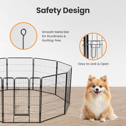 Simple Deluxe Dog Playpen Outdoor Indoor, 24 Inch 6 Panels Dog Fence for Small Dogs Puppy, Perfect Dog Pen for Camping, Yard, RV, Garden Fence, Black - size: 24 Inch 6 Panels