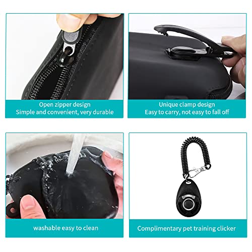 Dog Training Treat Pouch with Clip, Portable Waterproof Puppy Treat Bag and Training Clicker, S