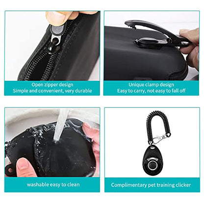 Dog Training Treat Pouch with Clip, Portable Waterproof Puppy Treat Bag and Training Clicker, S