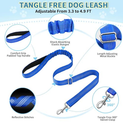 Lukovee No Pull Dog Harness and Leash Set, Soft Padded Small Dog Harness, Neck & Chest Adjustable Reflective Vest Puppy Harness with 4ft Lightweight Anti-Twist Dog Leash for Small Dogs (XXS, Blue) - color: Blue, size: XXS ( Chest 11.5'' ~ 15'')
