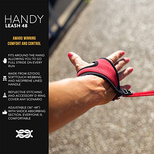 EzyDog Handy 48 Bungee Dog Leash - The Best Hands-Free Running Leash Training Lead with Superior Control and Reflective Stitching - Zero Shock Shock-Absorbing Technology (Adjustable 36” - 48”, Black) - color: Black