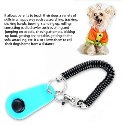 Dog Training Clicker, ABS Material Clicker with Black Long Wrist Strap and Ring, Universal for Dogs and Cats (Sky Blue) - color: Sky Blue