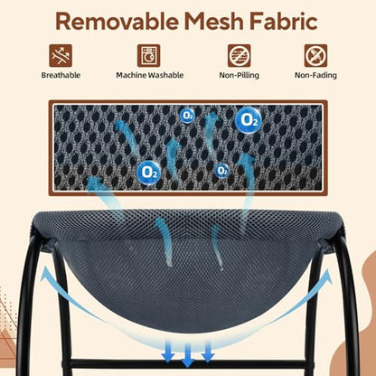 LIFLIX Raised Cat Hammock Bed, Standing Cat Cot with Washable Mesh, Pet Bed for for Kittens,Dark Blue - color: Dark Blue