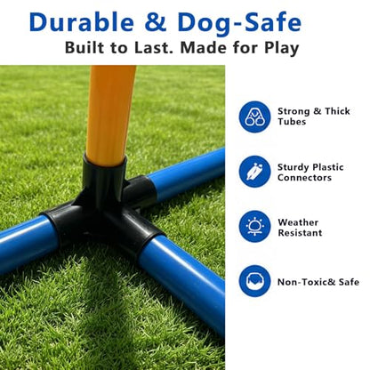 2-Pack Dog Agility Hurdle Set, Adjustable PVC Jump Bars for Small & Medium Dogs - color: SLV-Hurdle 2