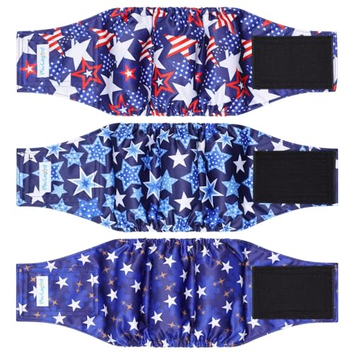 Paw Legend Washable Dogs Diapers Male Dog Belly Bands for Male Dogs Diapers Reusable Puppy & Doggie Diapers Male - color: Star Pattern, size: X-Small