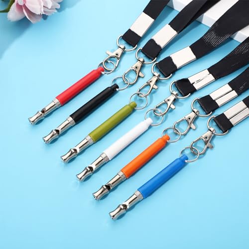 6 Pack Dog Whistle with Lanyard Stop Neighbors Dog from Barking Adjustable Ultrasonic Silent Dog Whistles Professional Dog Training Whistle for Dog Daily Training - color: Colorful