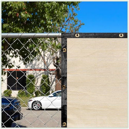 ColourTree 2' x 2' Beige Custom Size Shade Cloth with Grommets - 90% Sunblock, Durable Mesh Fabric Tarp for Dog Kennel Cover, Fence Privacy Screen, Greenhouse, Chicken Coop & Pet Playpen. - color: Beige, size: 2' x 2' Custom Size
