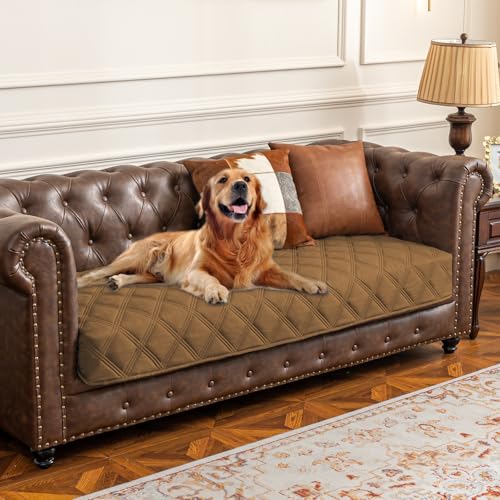 Ameritex Waterproof Dog Bed Cover Pet Blanket with Anti-Slip Back for Furniture Bed Couch Sofa - color: Camel, size: 30x60 Inch (Pack of 1)