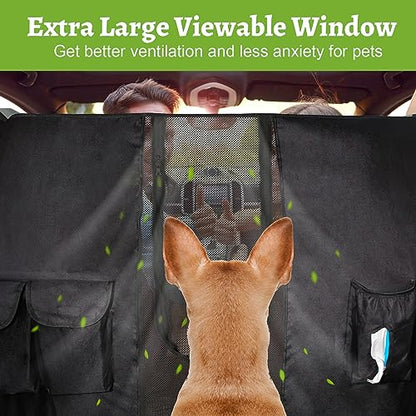 Dog Car Net Barrier for SUVs, Pet Barrier with Adjustable Rope and Storage Bag, Dog Fence Barrier for Car Front Seats, Car Divider for Driving Safely with Children & Pets
