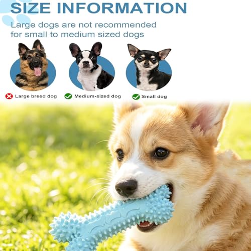 2 Pack Dog Chew Toys for Puppy Cute Blue Small Dog Toys Puppy Dog Toys for Teething Soft Durable Interactive Chew Toy for Small Dogs Light Blue