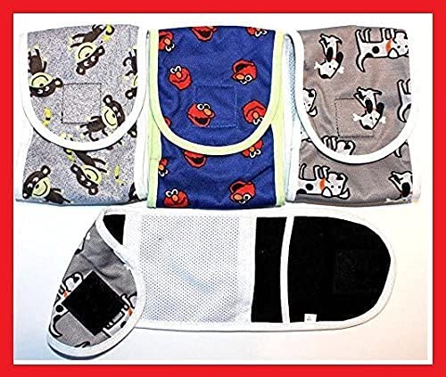 Set - 3pcs Dog Puppy Diaper Male Boy Belly Band Reusable Washable for Small Dog Breeds (Gray - Blue - Gray, M - Waist 11" - 12") - size: M - Waist 11" - 12"